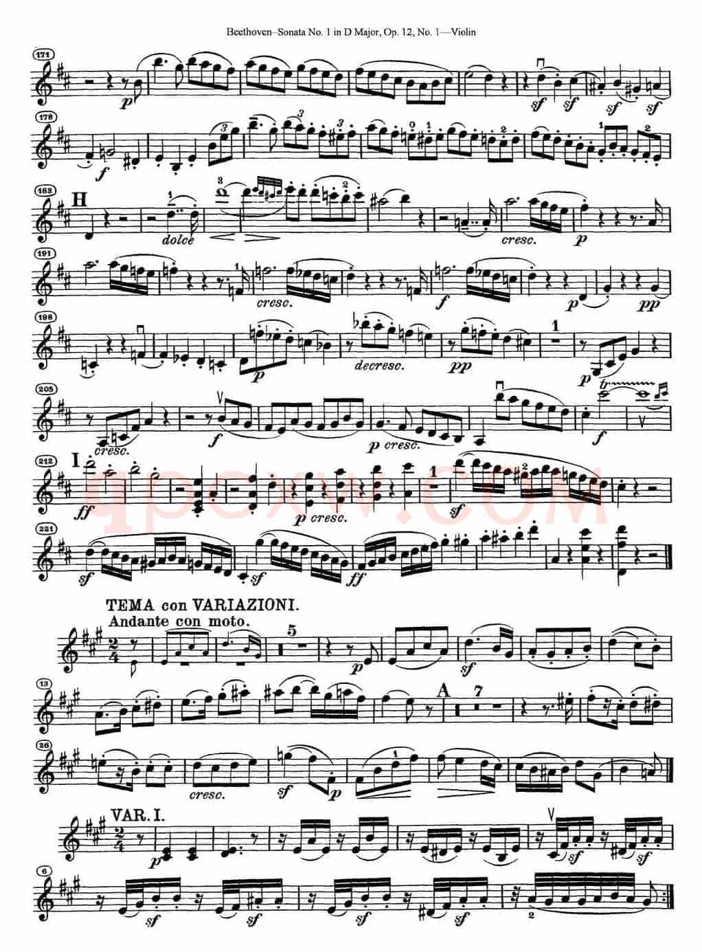 Violin Sonata No.1 in D Major Op.12 No.1