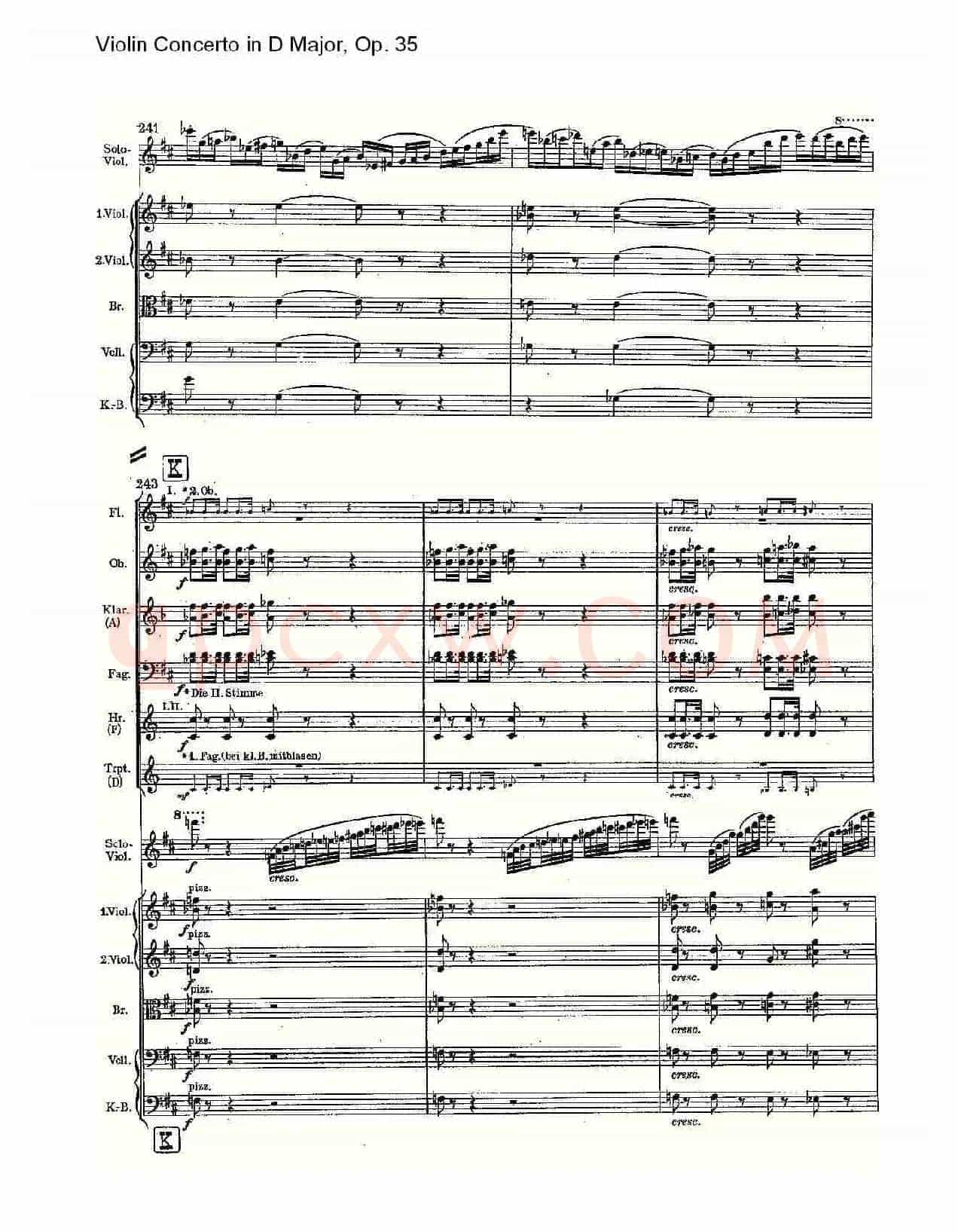 D大调小提琴协奏曲, Op.35第一乐章（二）