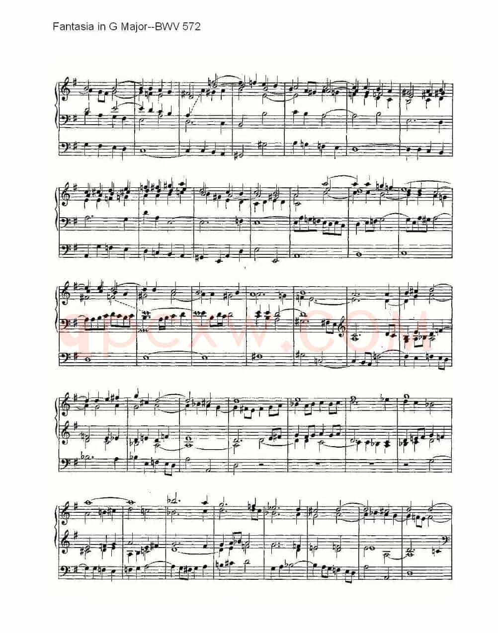 Fantasia in G Major--BWV 572 （管风琴谱）