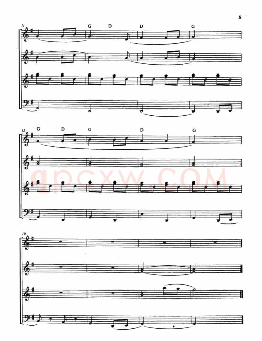 摇篮曲（四重奏、满族民歌、曾大健编曲）