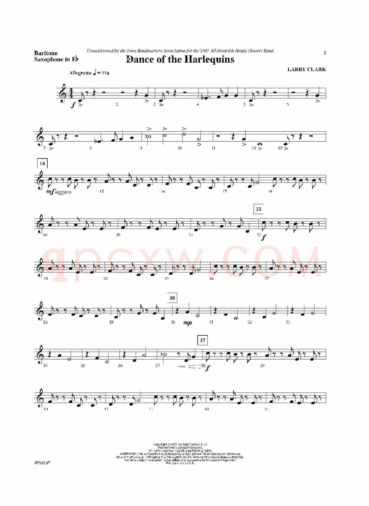 Dance of Harlequins(低音萨克斯分谱 )