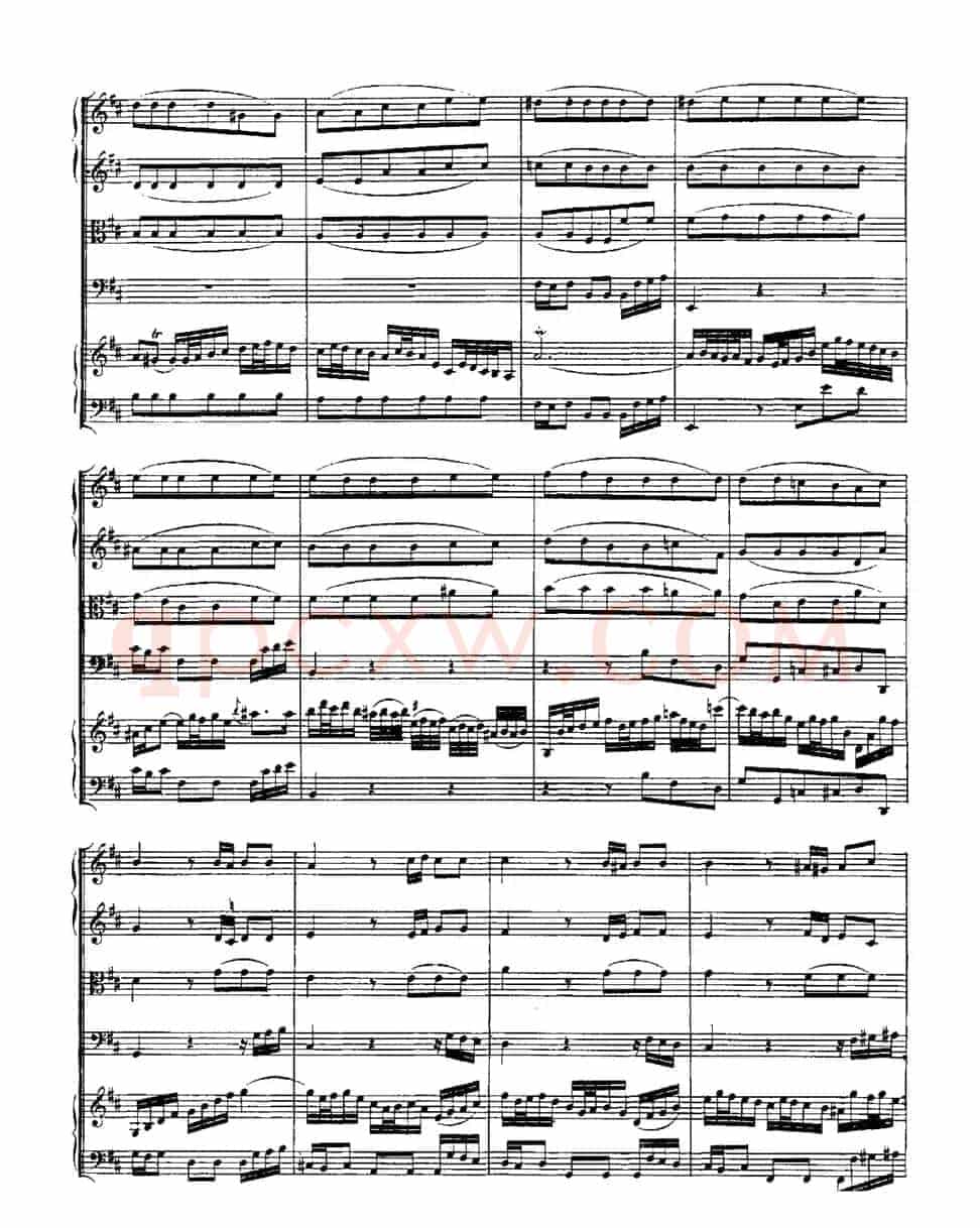 Harpsichd Concerto in D Maj BWV 1054(D大调第三号古钢琴协奏曲·总谱)