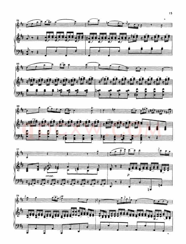 第三协奏曲第二乐章 G大调 Op.216（小提琴和钢琴）