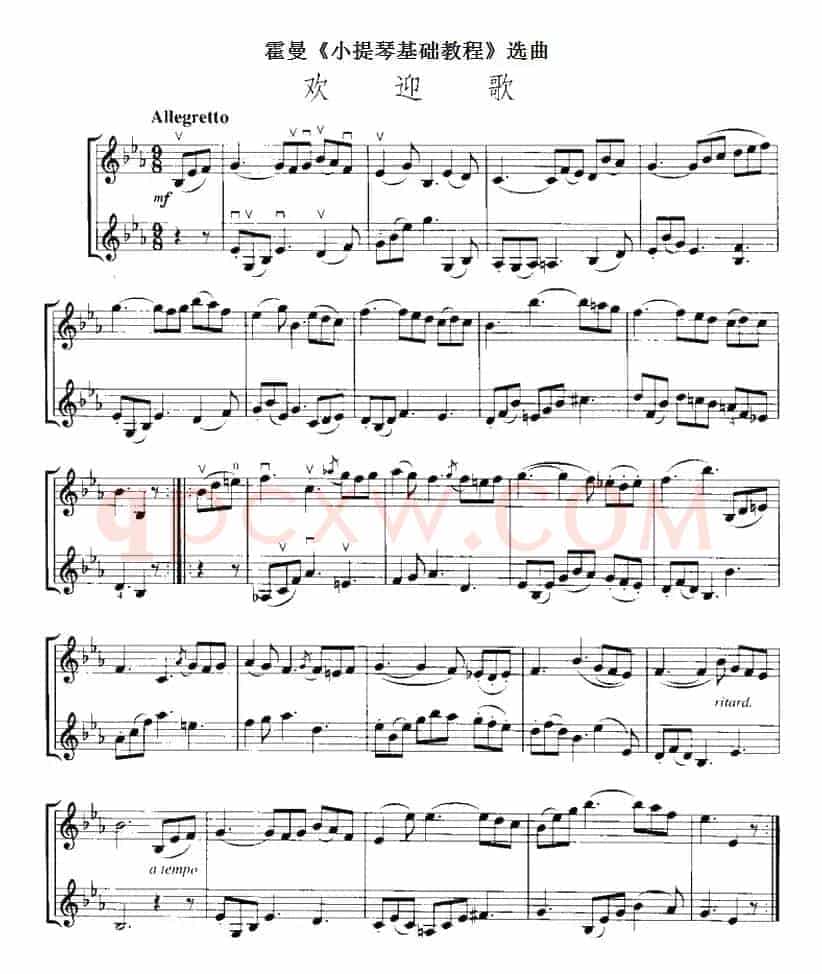 霍曼《小提琴基础教程》选曲：欢迎歌（二重奏）