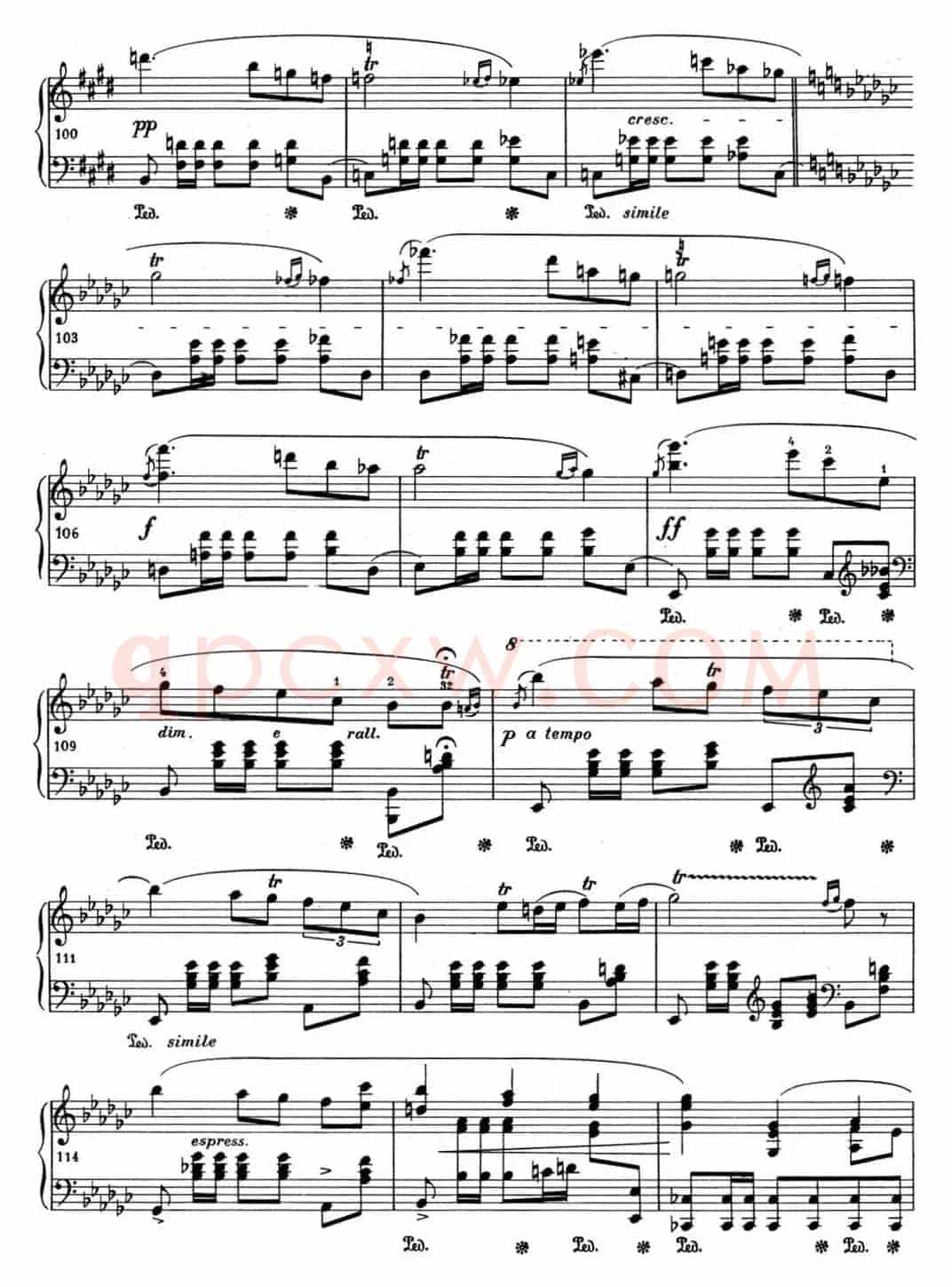 肖邦 波兰舞曲 Op.posth.P.1 No.8 降G大调