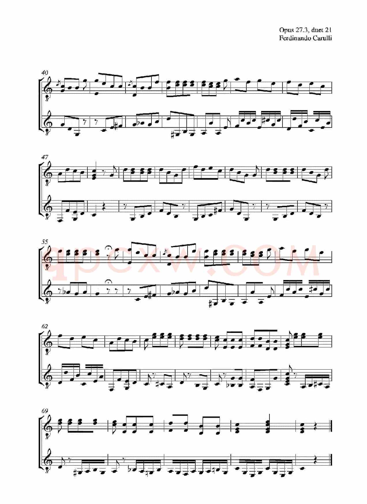 Metodo Completo Op.27-3（古典吉他二重奏练习·21）