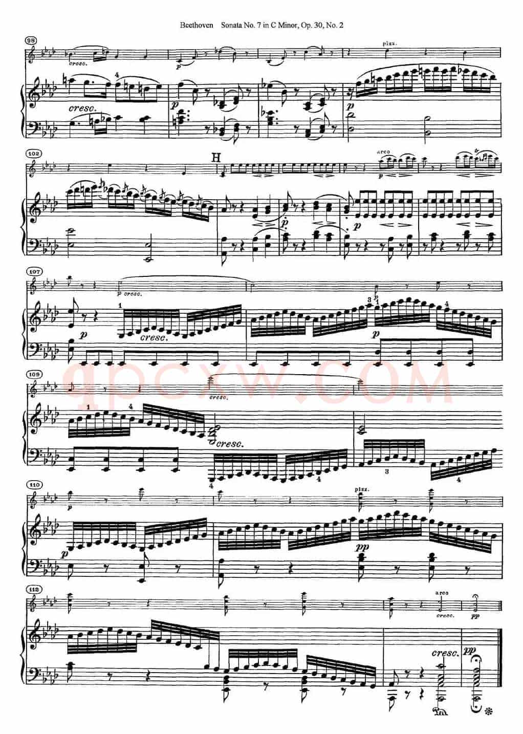 Violin Sonata No.7 in C Minor Op.30 No.2（小提琴+钢琴伴奏）