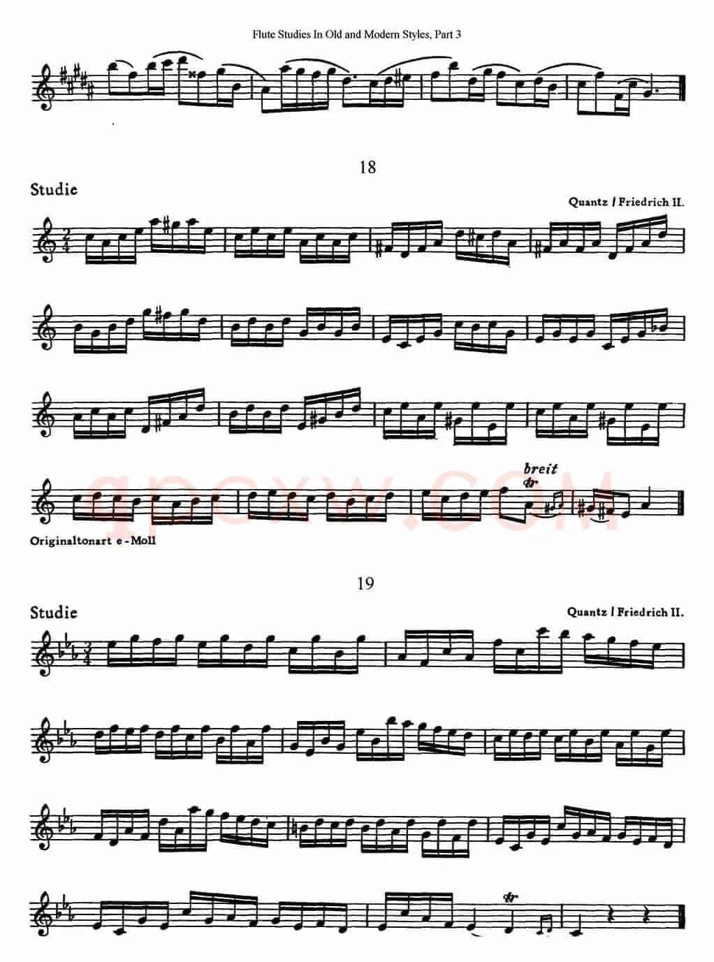 斯勒新老风格长笛练习重奏曲（第三部分）（NO.17-NO.19）