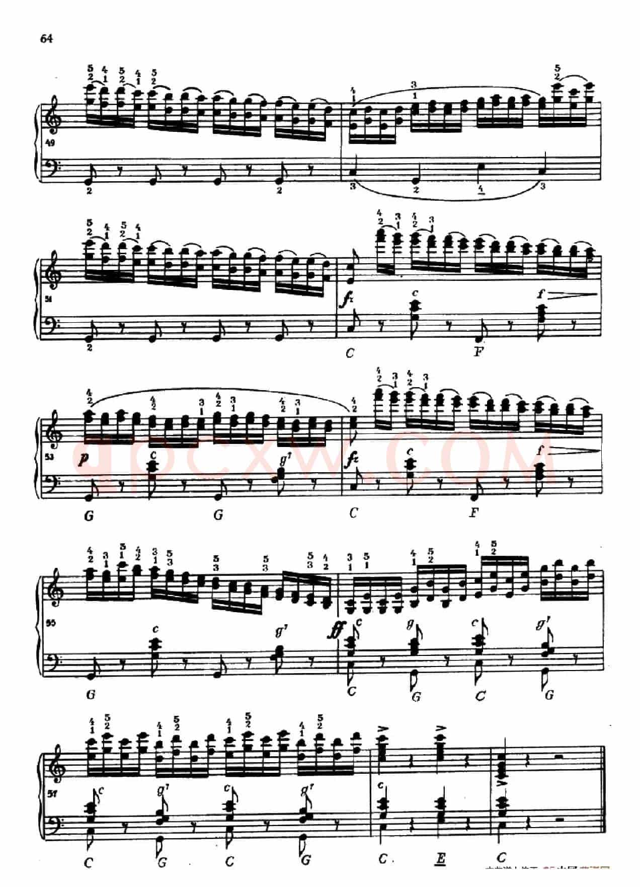 《车尔尼手风琴练习曲集》第Ⅳ册（第12首）