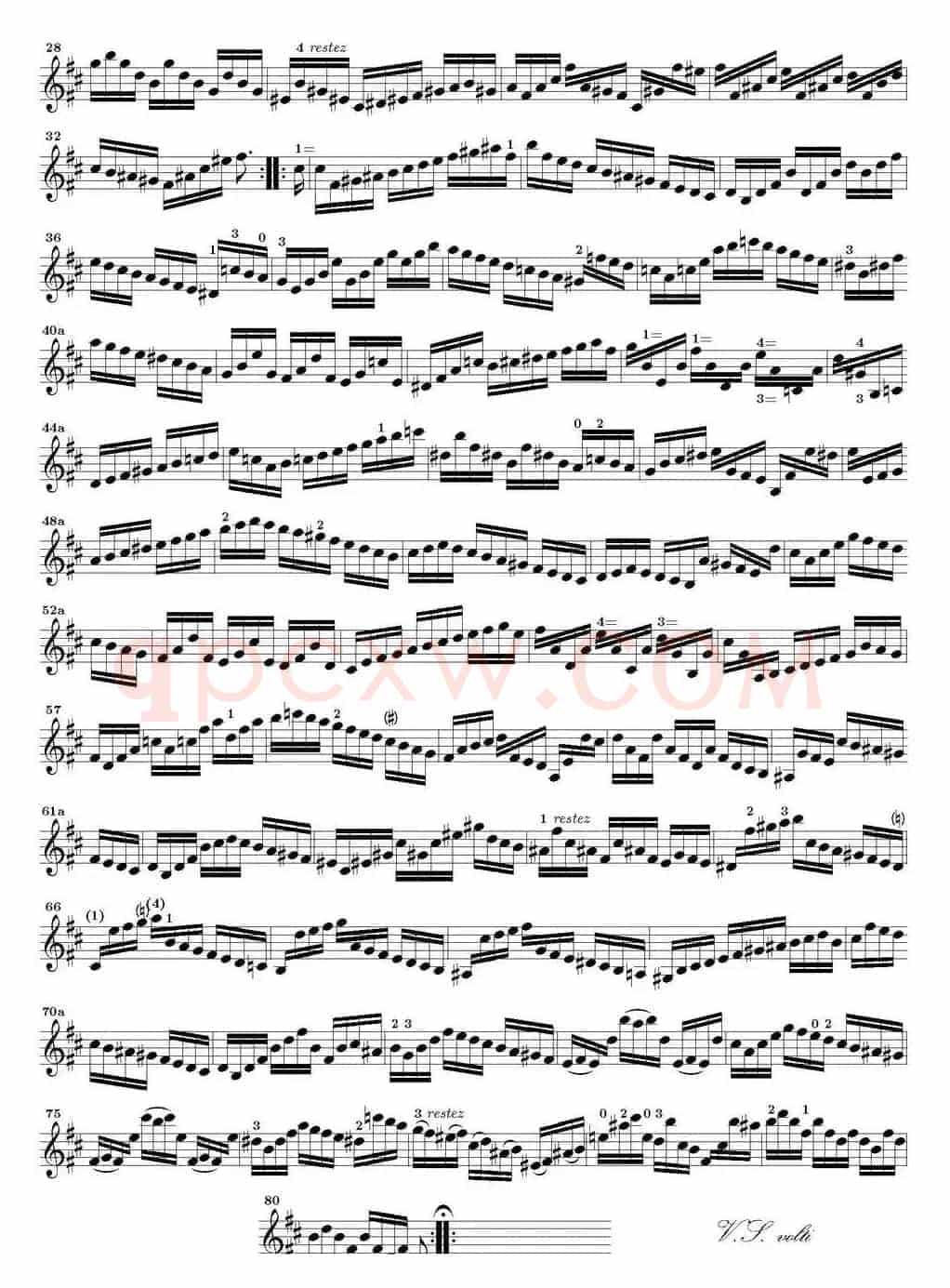 Bach Sonata BWV1002（无伴奏小提琴组曲）