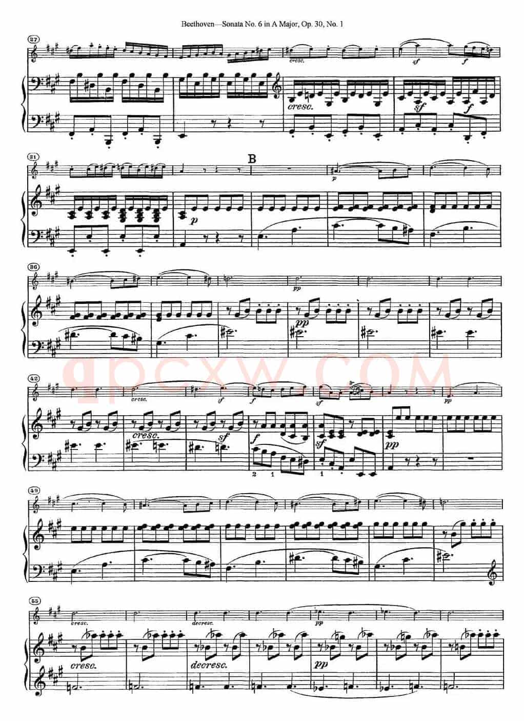 Violin Sonata No.6 in A Major Op.30 No.1（小提琴+钢琴伴奏）