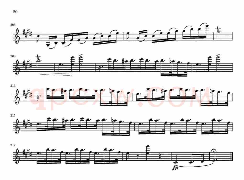 String Quartet nr.18 in E minor（E小调弦乐四重奏）（第一小提琴分谱）