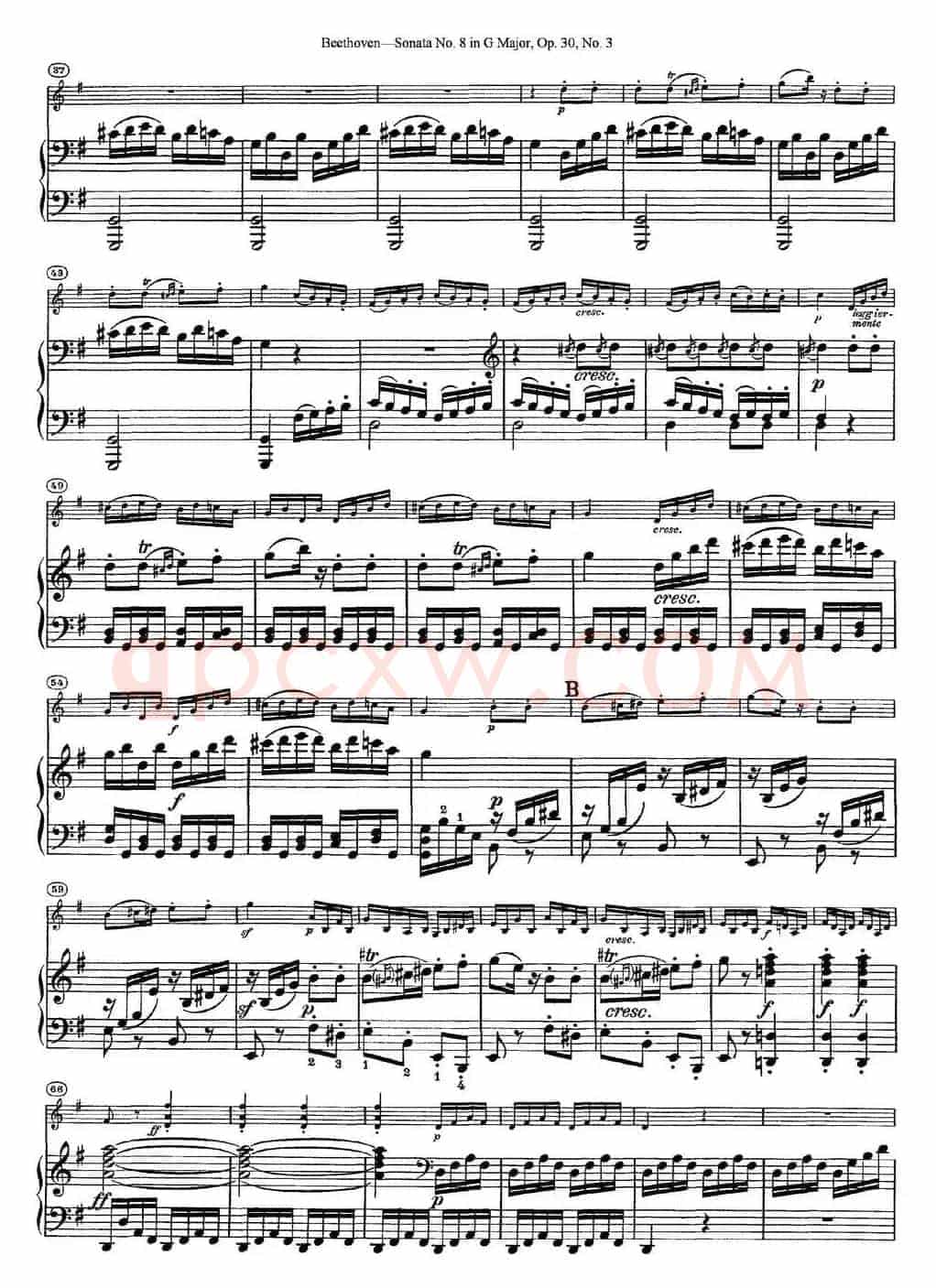 Violin Sonata No.8 in G Major Op.30 No.3（小提琴+钢琴伴奏）