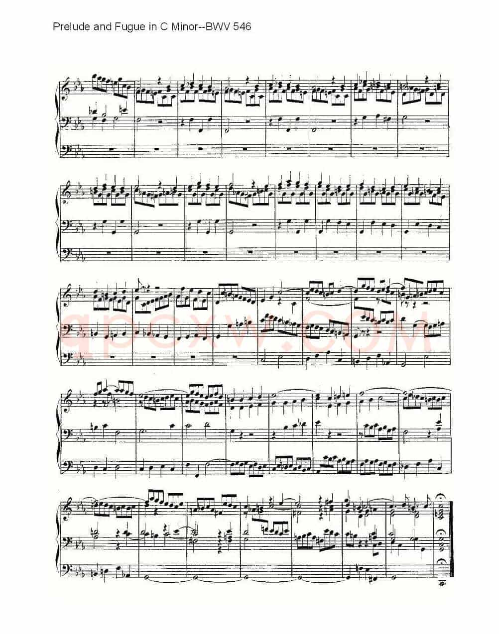 Prelude and Fugue in C Minor--BWV 546 (管风琴谱)