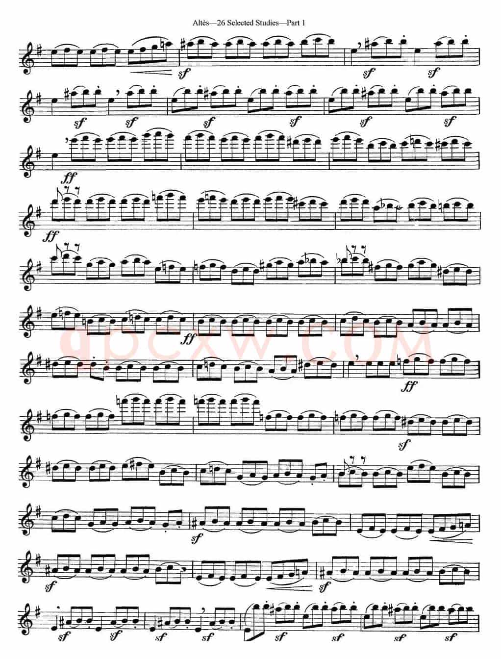 阿尔泰斯26首精选长笛练习曲（NO.15）