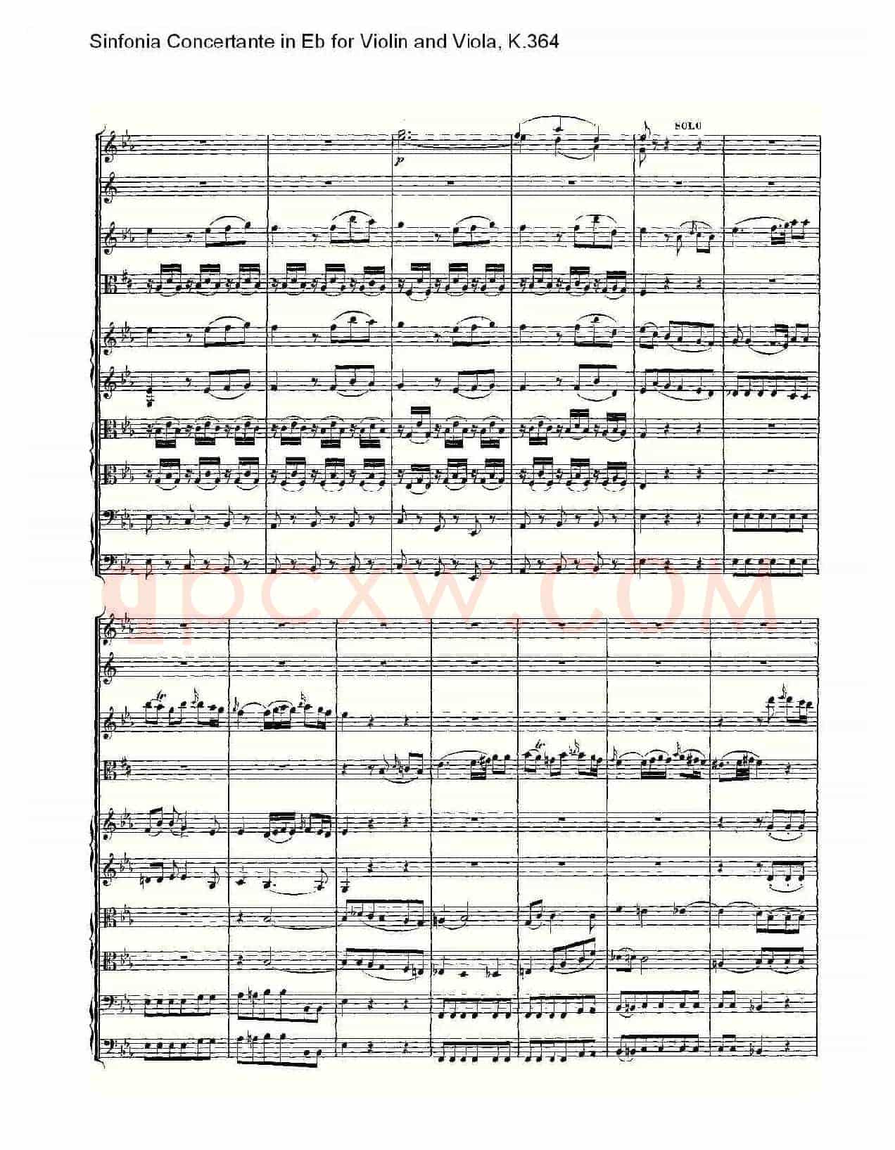 Eb调小提琴与中提琴炫技序曲, K.364(二)