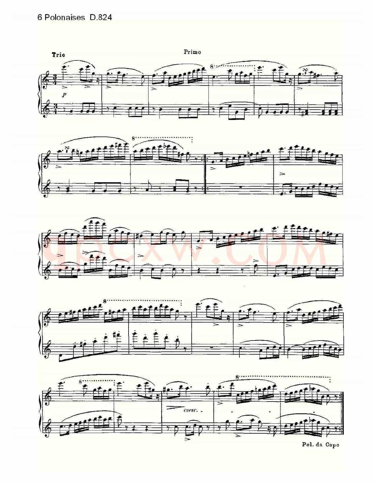 6 Polonaises D.824（6波罗乃兹舞曲 D.824）