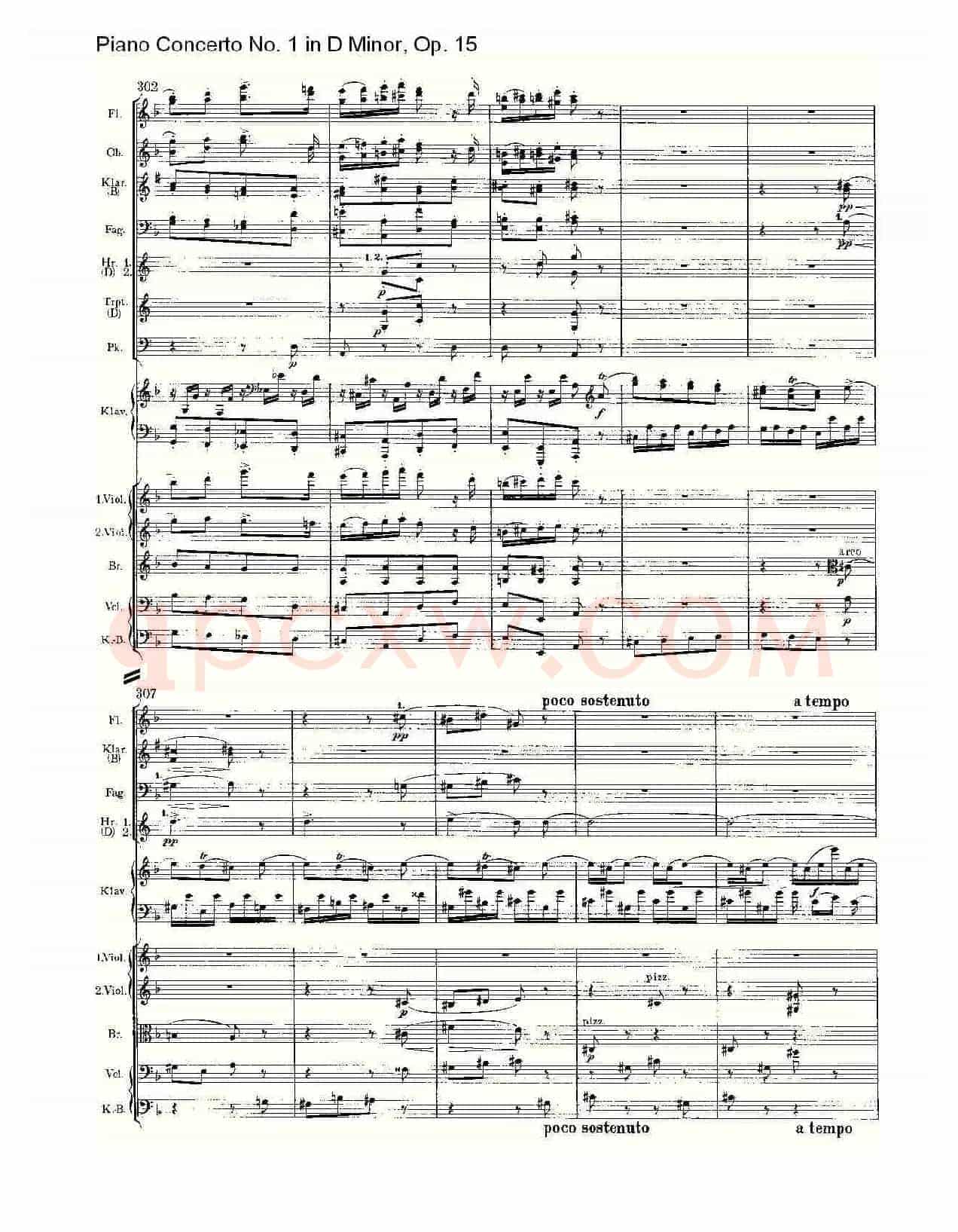 D小调钢琴第一协奏曲, Op.15第三乐章(一)