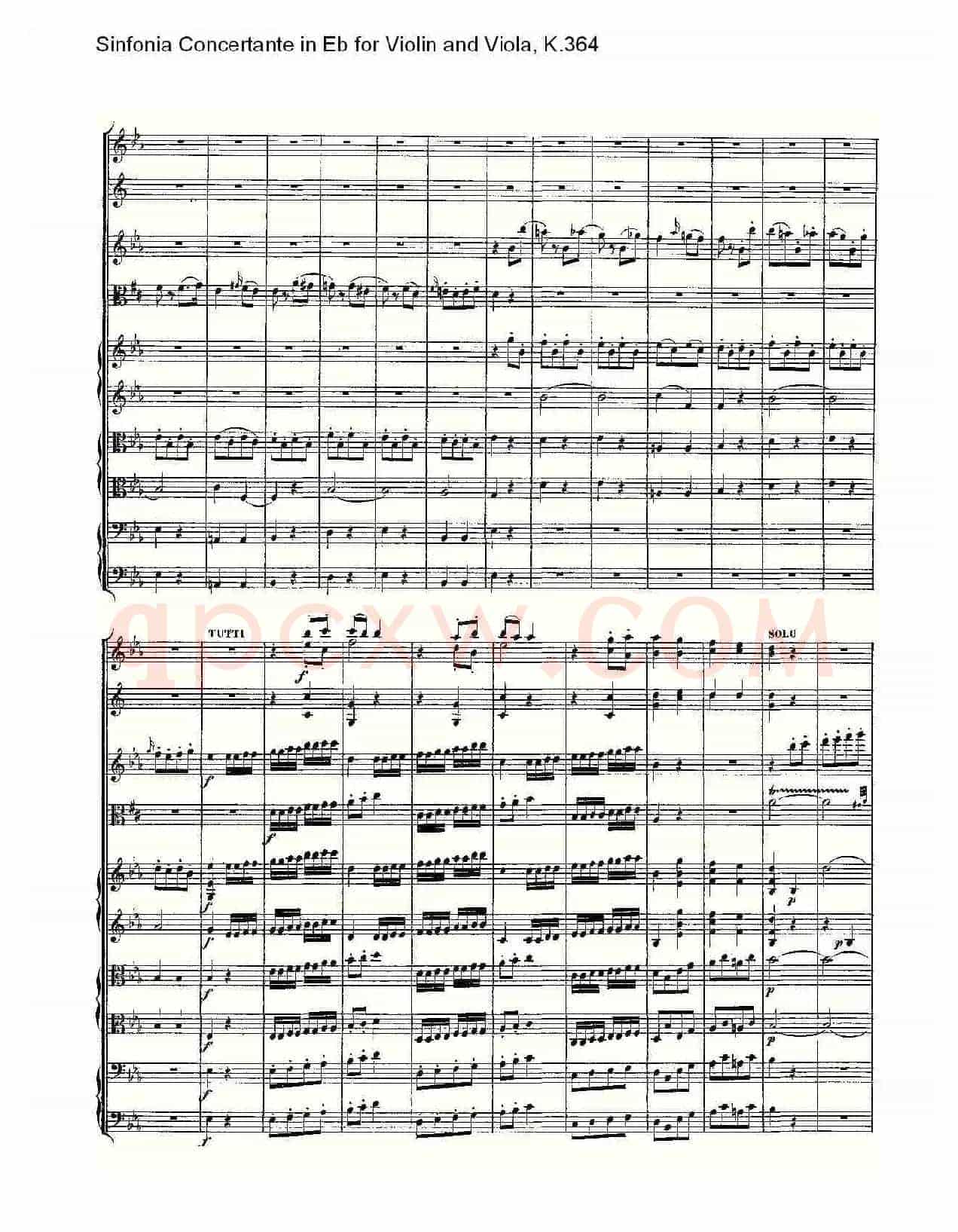 Eb调小提琴与中提琴炫技序曲, K.364(二)