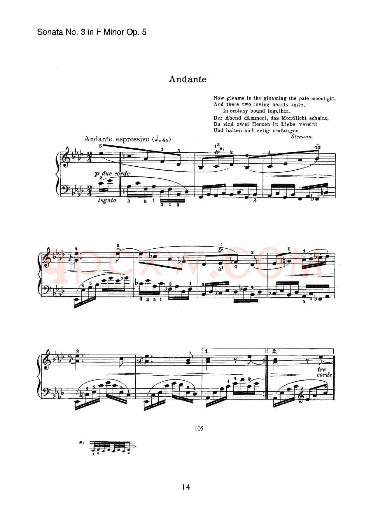 Piano Sonata No.3 in f Minor Op.5(f小调第三钢琴奏鸣曲)