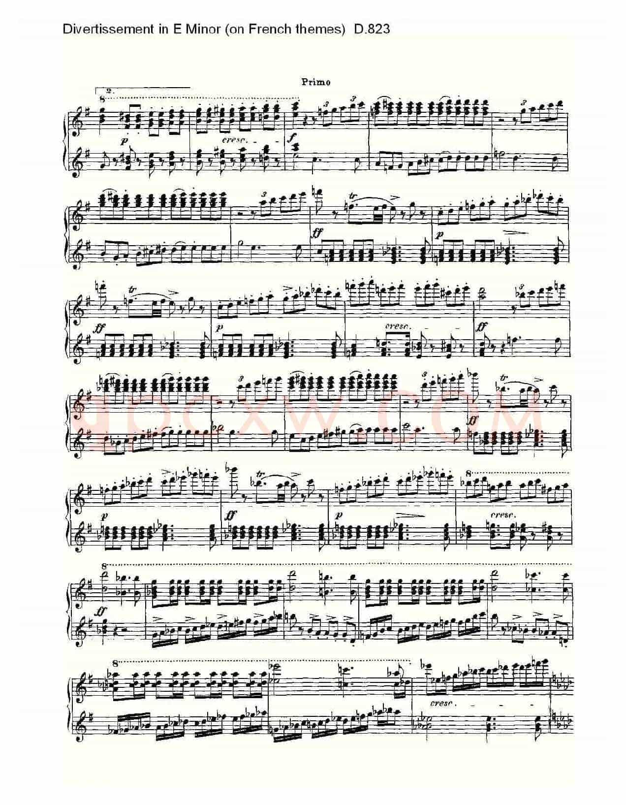 Divertissement in E Minor(on French themes)