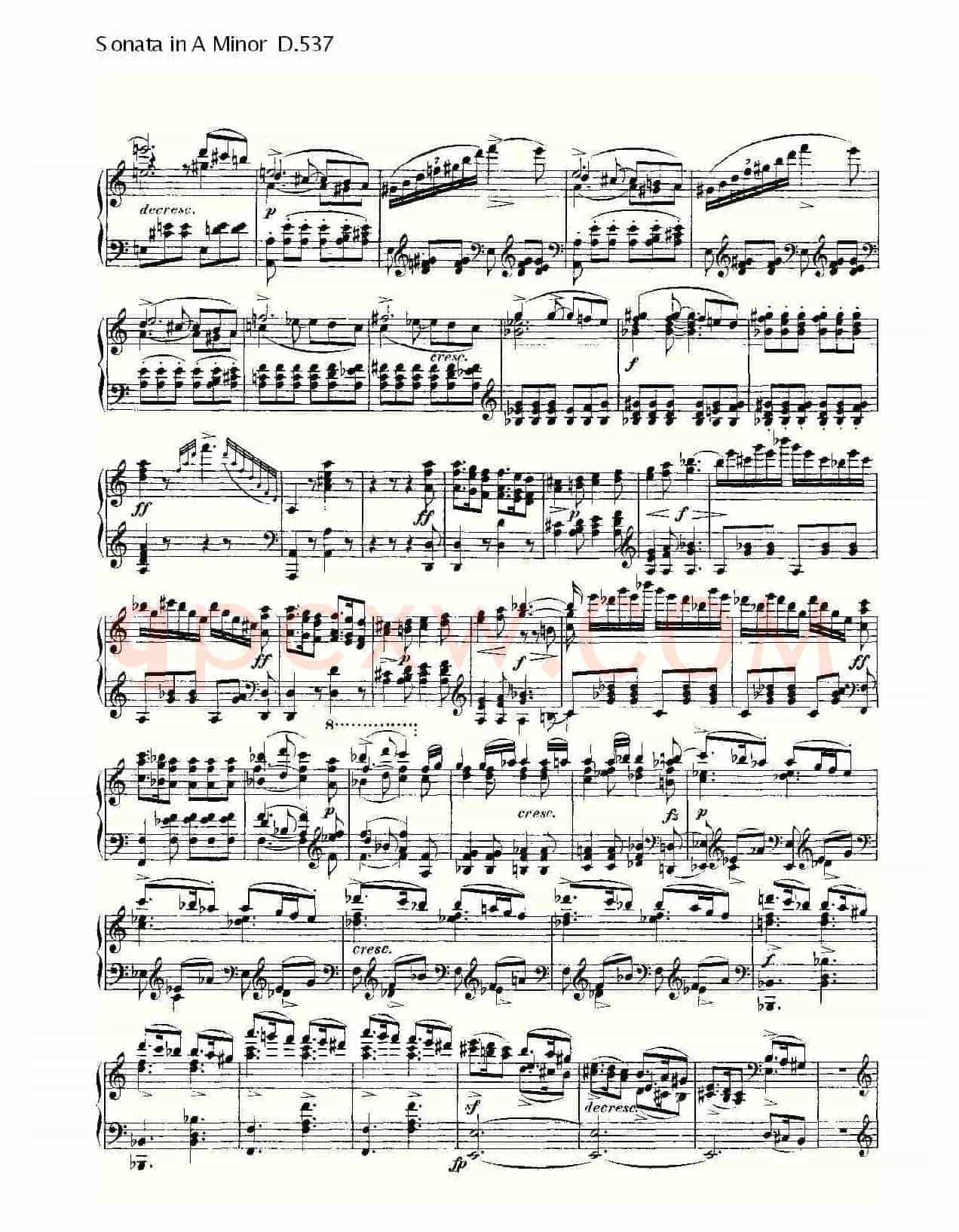 Sonata in A Minor D.537(A小调奏鸣曲D.537)
