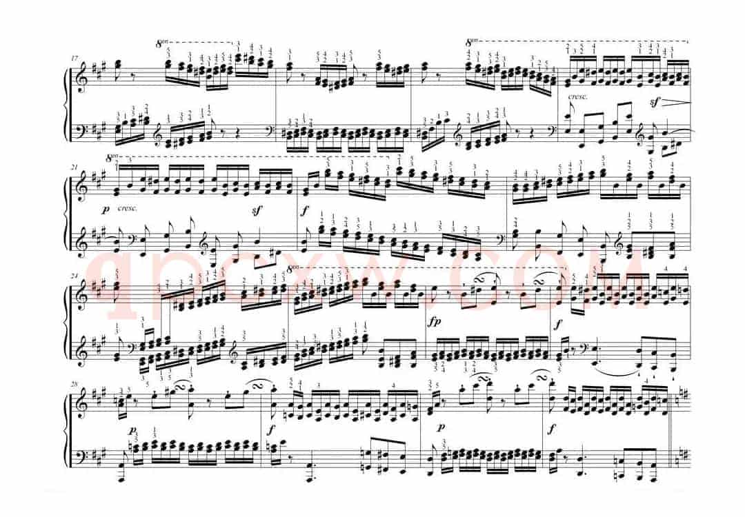 车尔尼大的三度音阶与双音经过句练习 作品245号