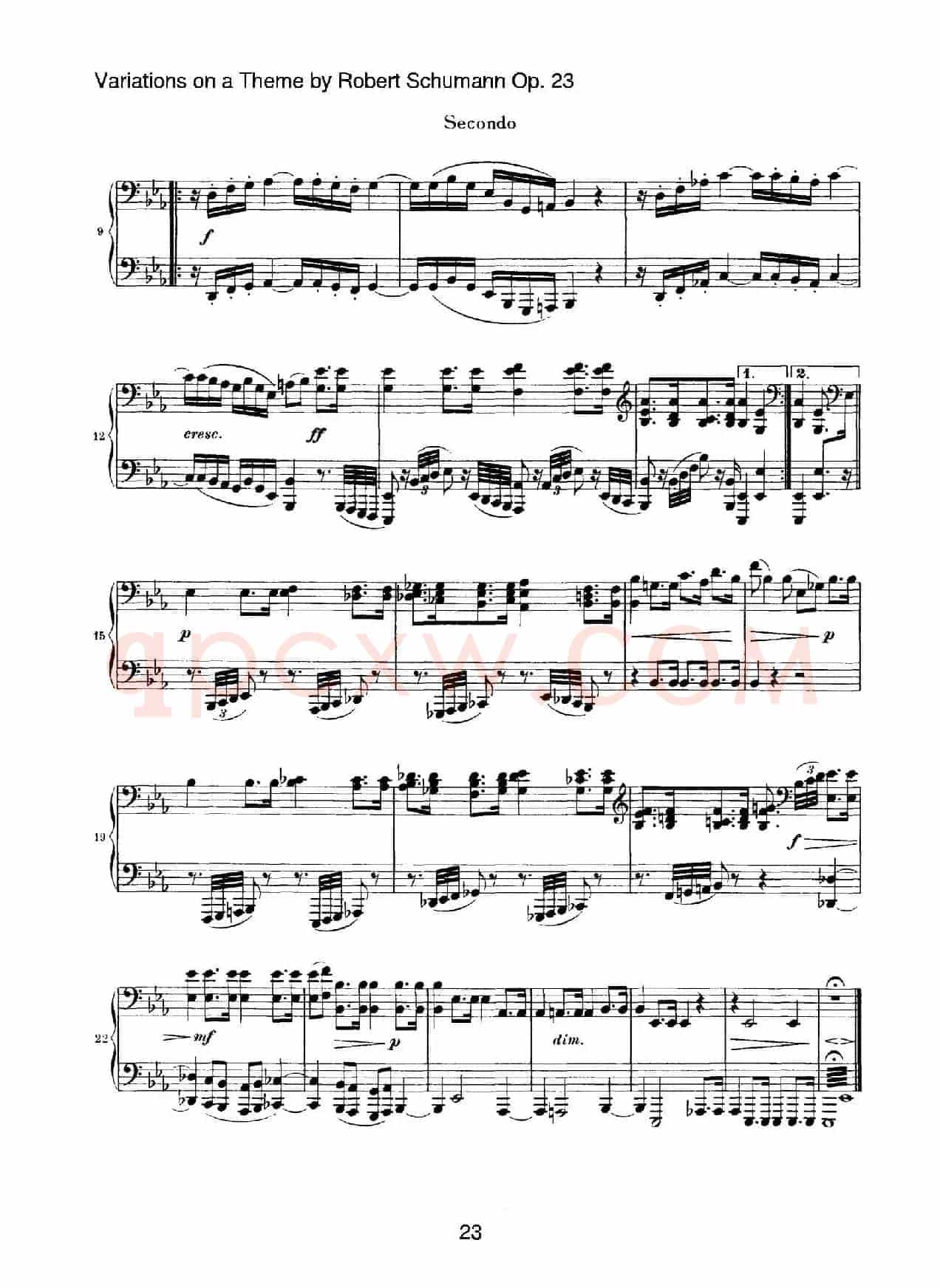 Variations on a Theme by Robert Schumann Op.23(舒曼主题变奏曲)(四手联弹)