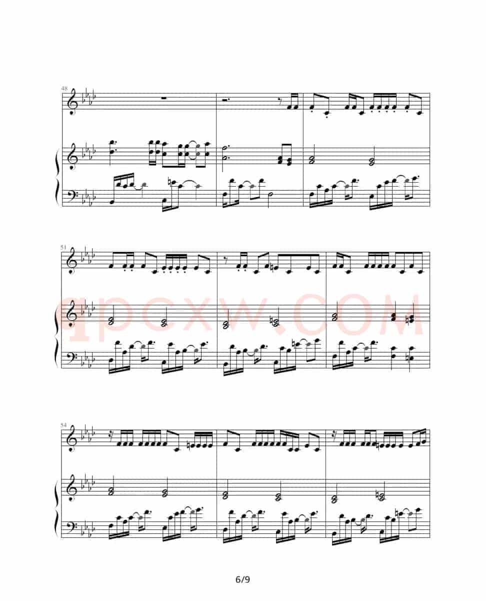 夜曲（周杰伦作曲、巴特尔编配版、钢琴伴奏谱）