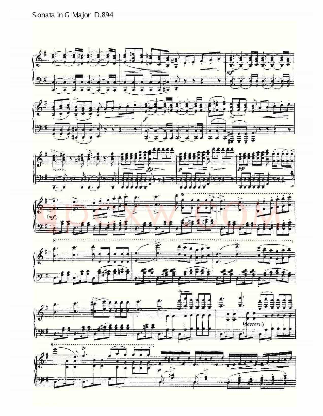Sonata in G Major D.894(G大调奏鸣曲 D.894)