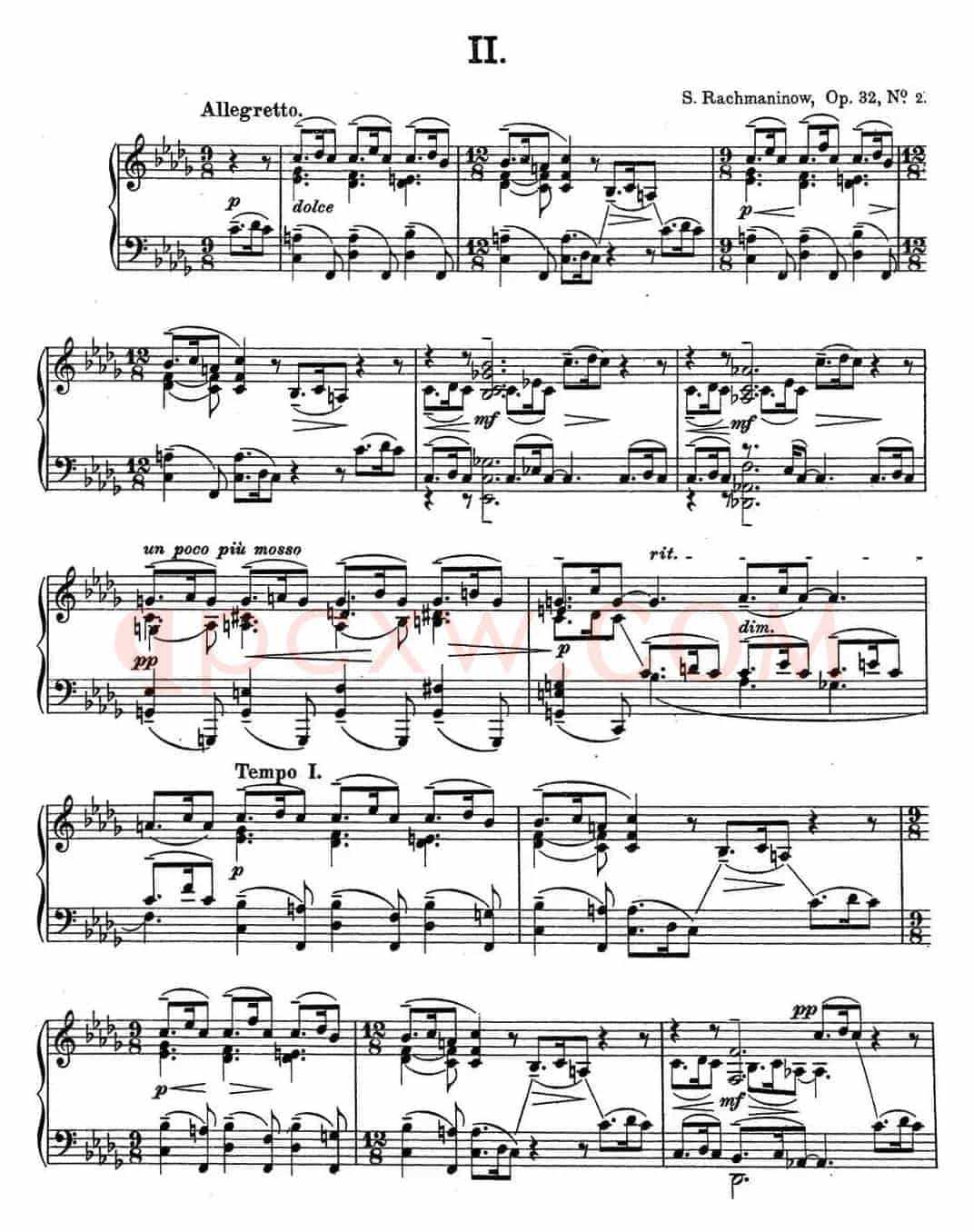 拉赫玛尼诺夫 钢琴前奏曲13 降B小调 Op.32 No.2