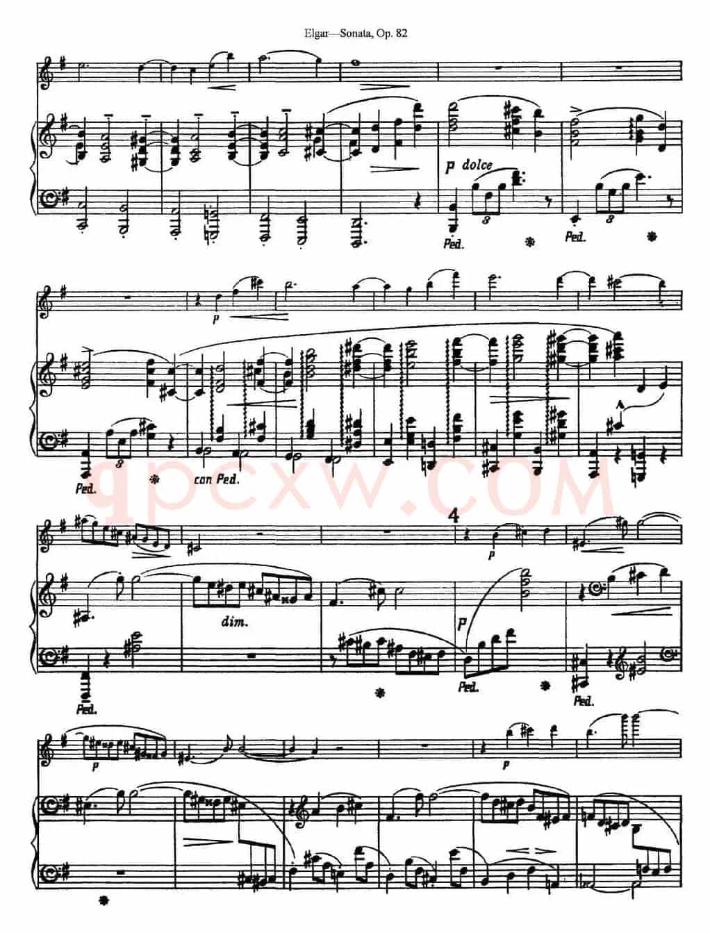Violin Sonata Op.82（小提琴+钢琴伴奏）