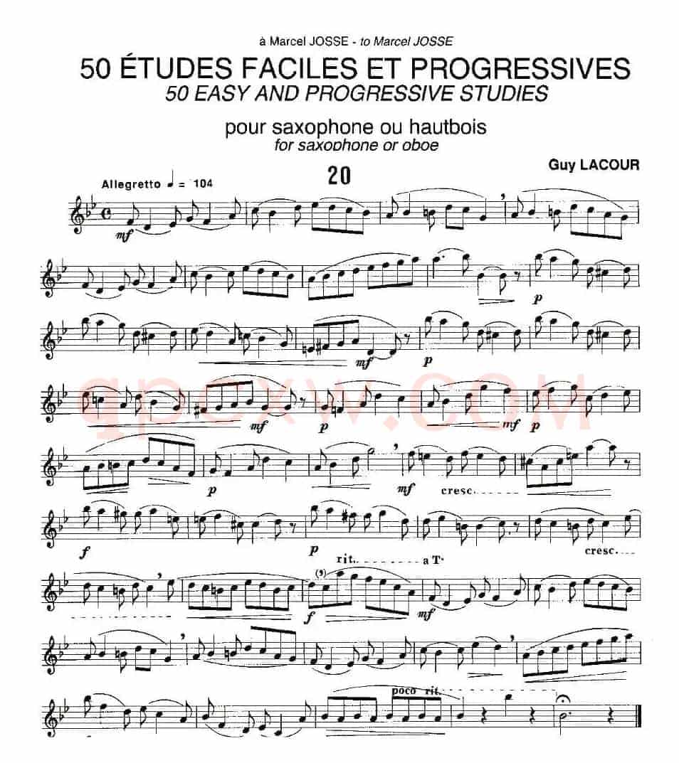 Guy Lacour 50 首萨克斯练习曲之20
