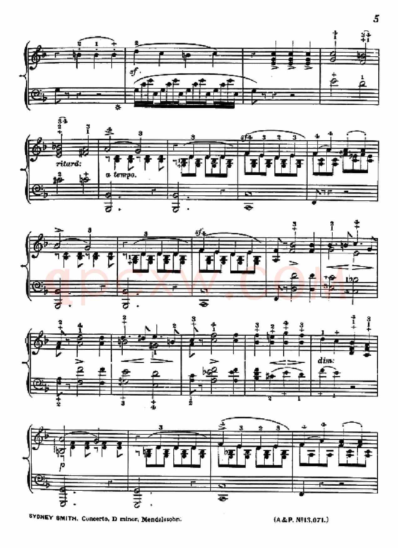 d小调第二钢琴协奏曲(钢琴独奏版)