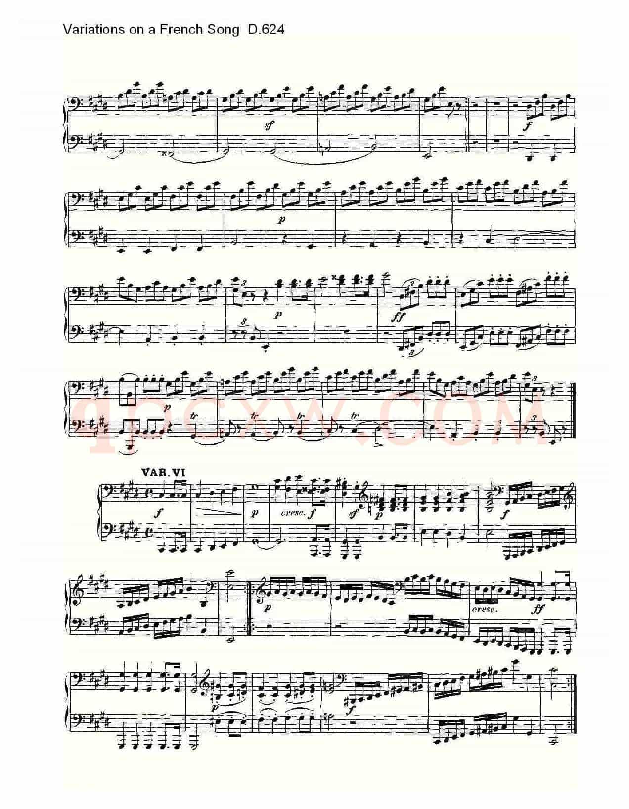 Variations on a French Song D.624(法国歌曲变鸣曲 D.624)