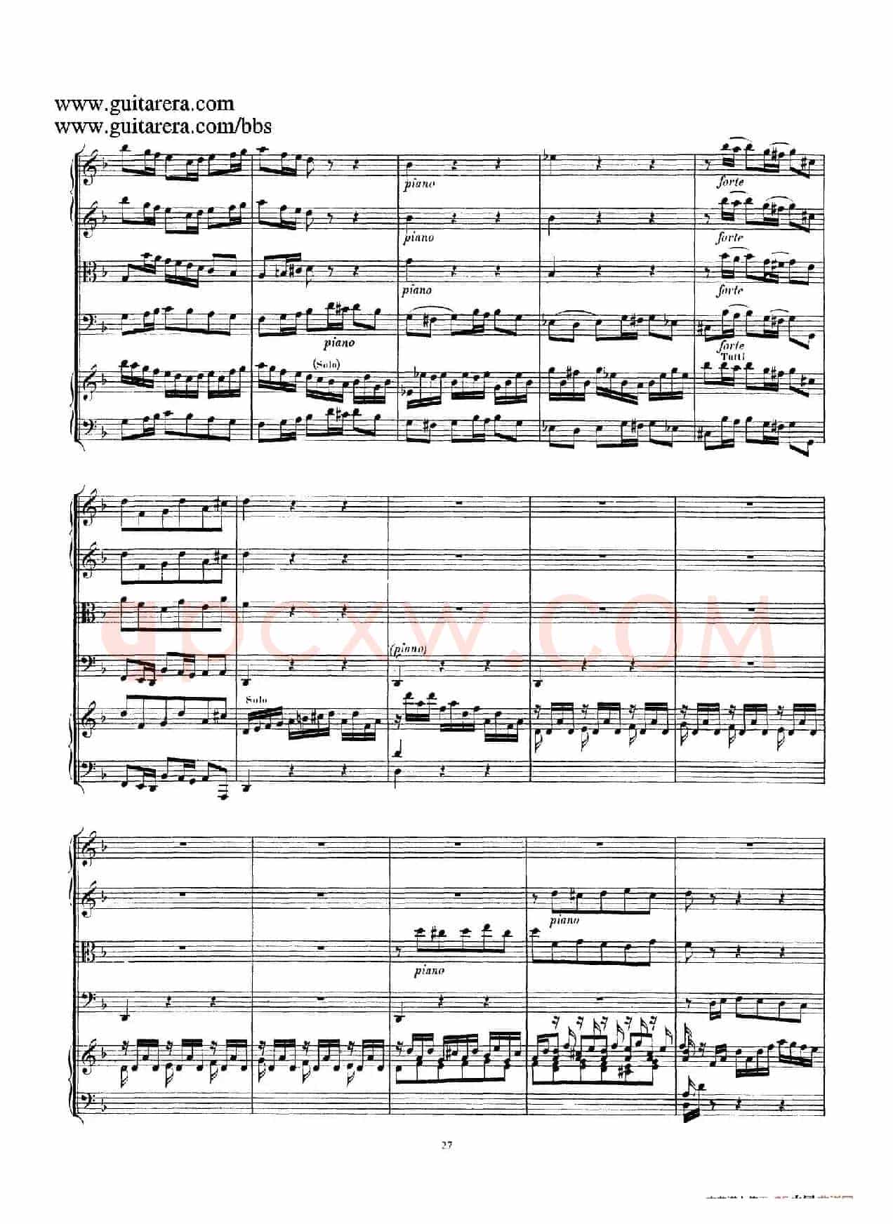 d小调第一号古钢琴协奏曲 BWV 1052(总谱)
