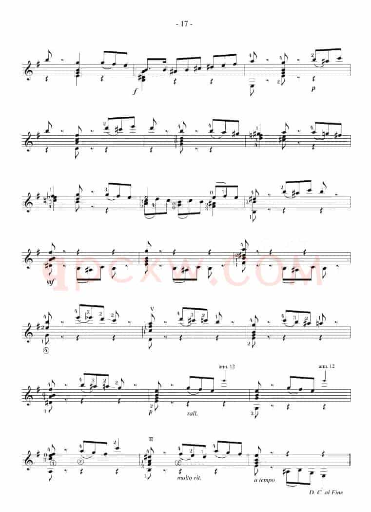 Napoleon Coste《25 Studies,Op.38》（STUDY 9）