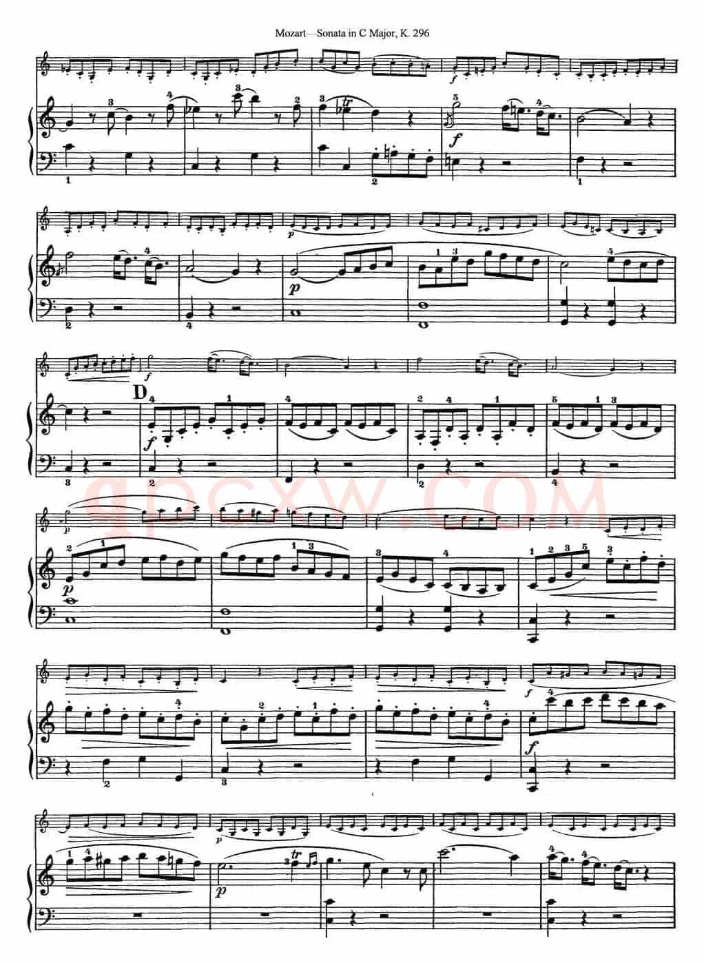 Violin Sonata in C Major K.296（小提琴+钢琴伴奏）