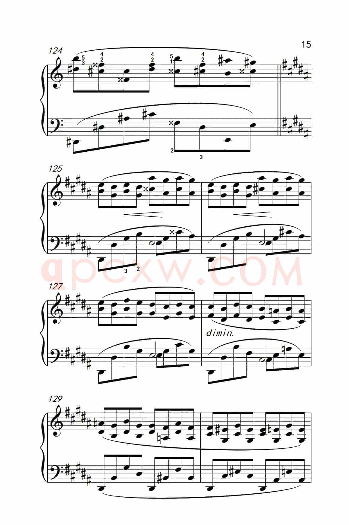 莫什科夫斯基 钢琴练习曲（第十三首）