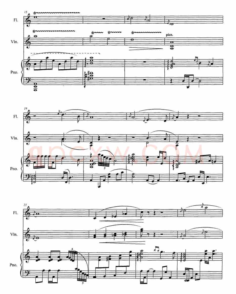 长笛与小提琴组曲：（三）古画（带钢琴伴奏）