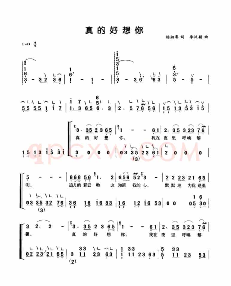 真的好想你（弹唱谱）