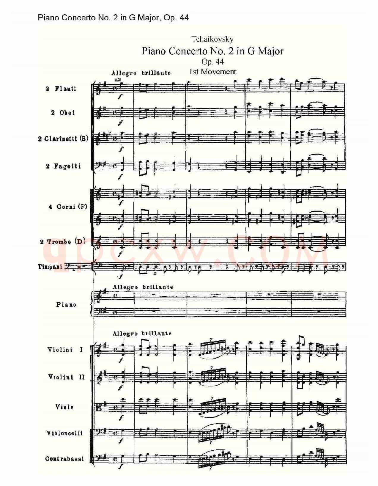 G大调第二钢琴协奏曲, Op.44第一乐章（一）