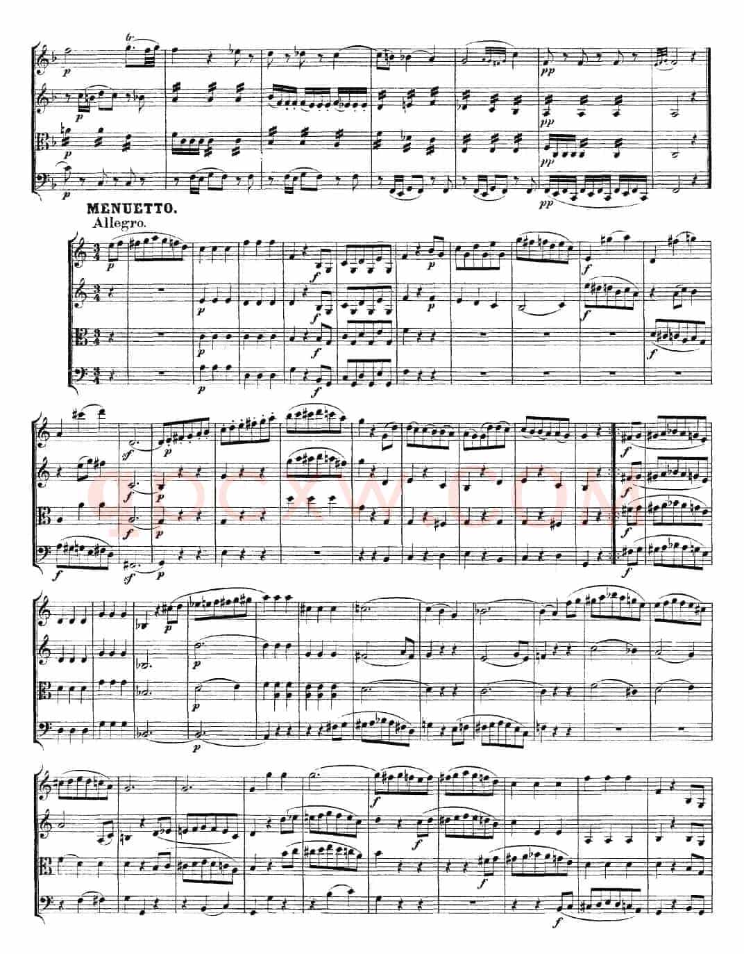Mozart《Quartet No.19 in C Major,K.465》（总谱）