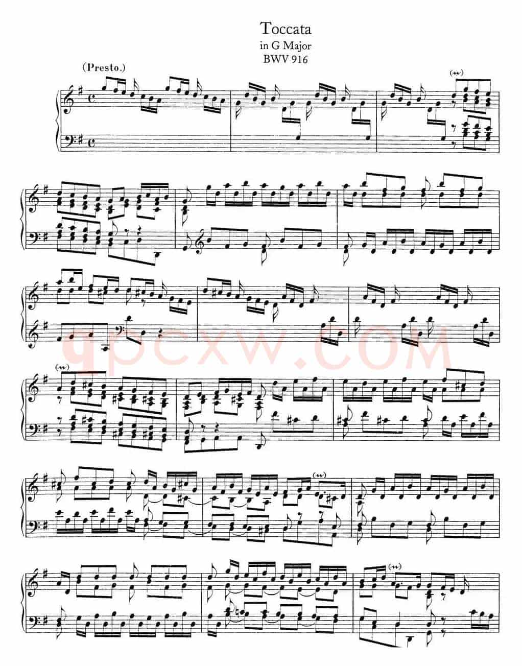 Toccata BWV 916(7首托卡塔·No.7 G大调)