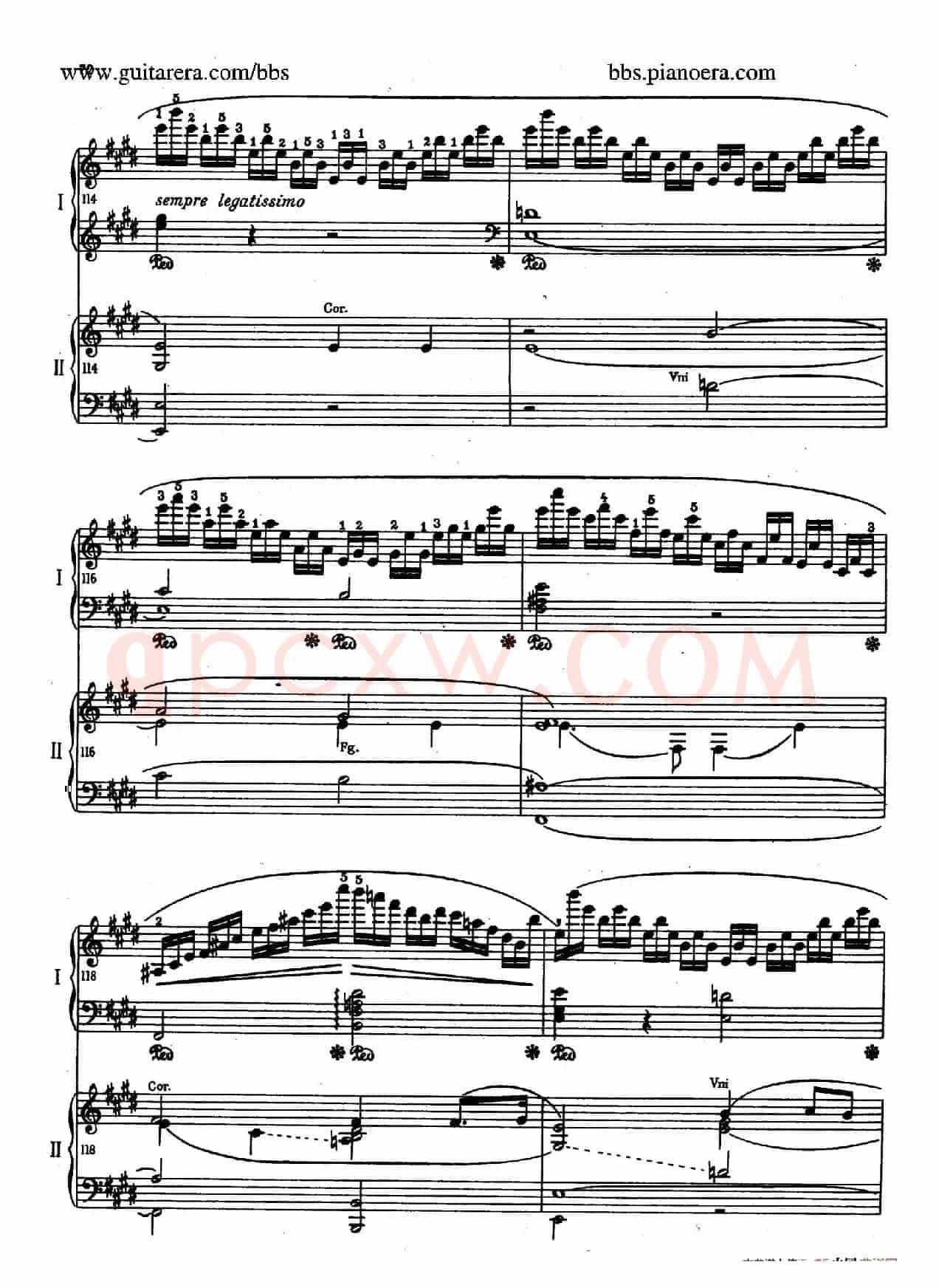e小调第一钢琴协奏曲 Op.11（双钢琴版·第二乐章）