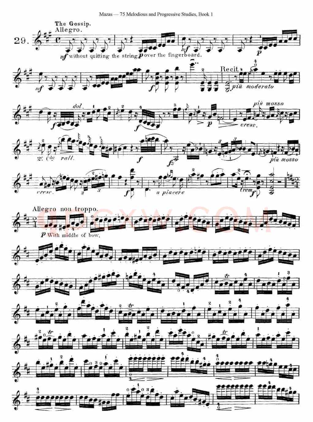 马扎斯小提琴练习曲 Op.36 第一册 特殊练习曲（29）