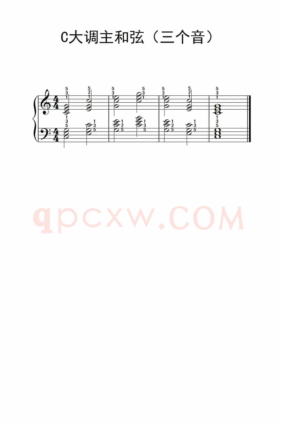 C大调主和弦（三个音）（儿童钢琴练习曲）