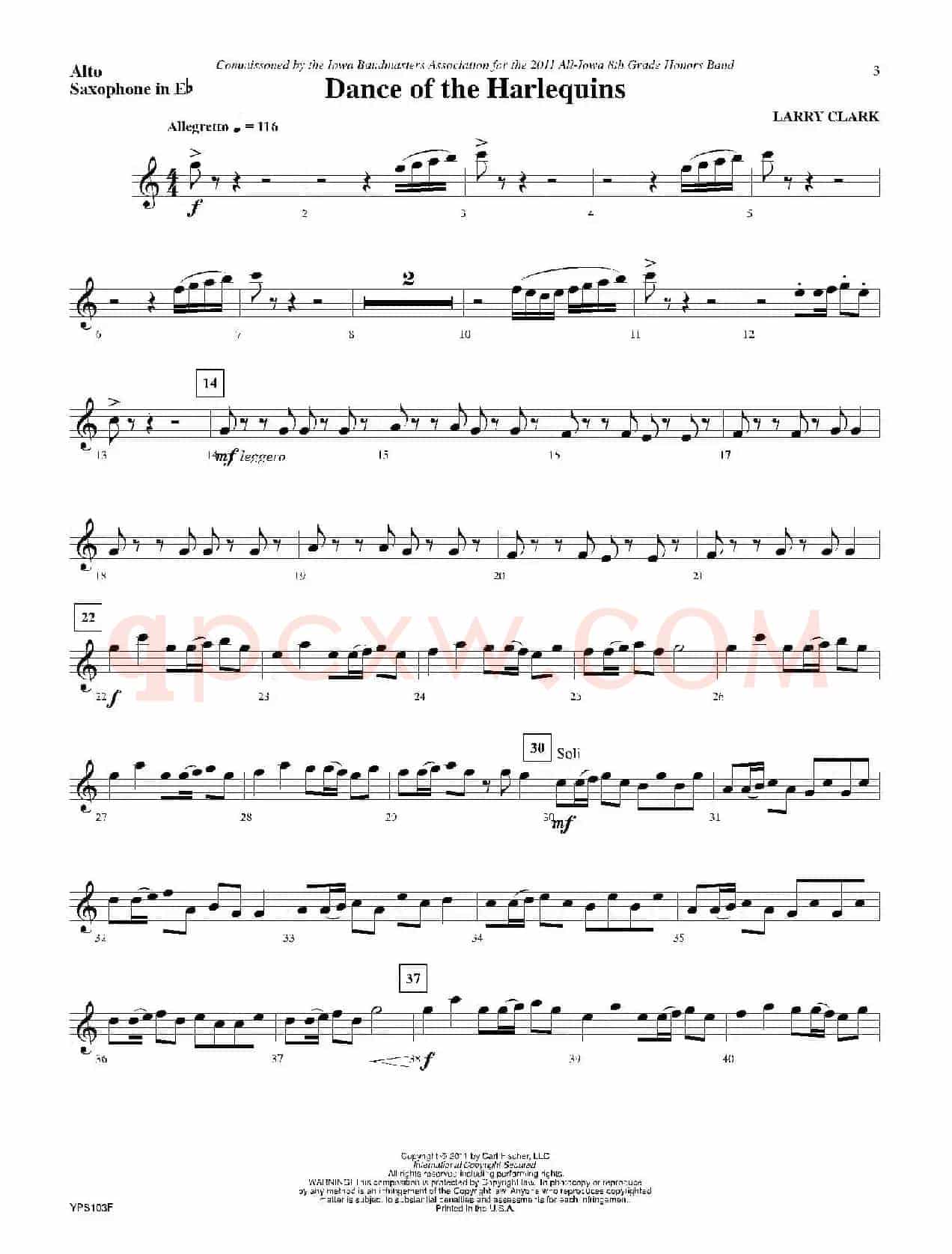 Dance of Harlequins（中音萨克斯分谱）