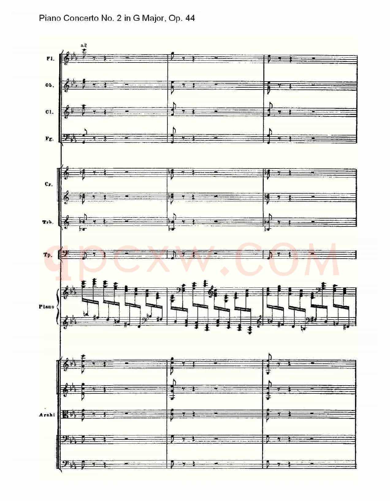 G大调第二钢琴协奏曲, Op.44第一乐章（一）
