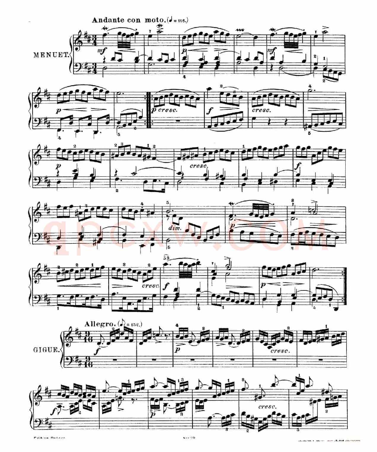 Six Partitas BWV 825-830(6首帕蒂塔·4)